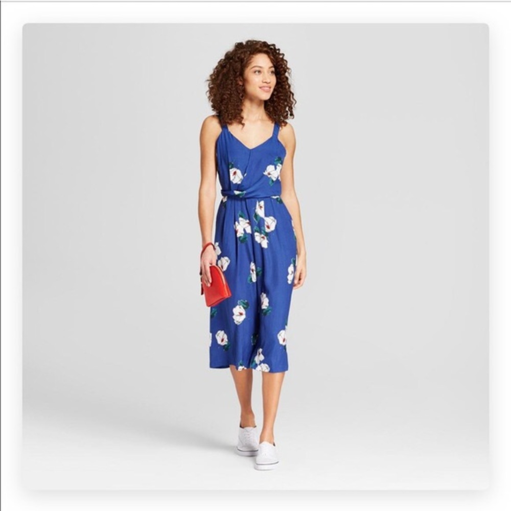 Target Blue Floral Jumpsuit